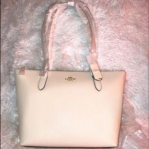 Coach Zip Top Tote - Chalk and gold. NWT